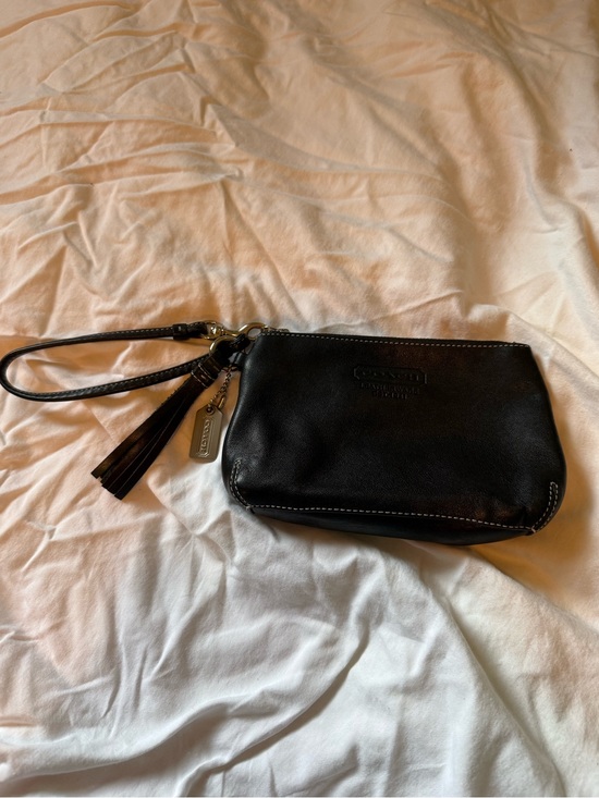 Coach Handbags - Vintage Coach Black Leatherwear Legacy Wristlet with Tassel
